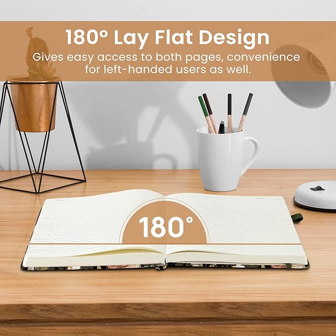 Taja Pretty Lined Journal for Women, Aesthetic Cute Hardcover Leather Journal for Writing, A5 College Ruled Notebook for Work & Note Taking, Perfect for Office School Home, 160 Pages, Mushroom