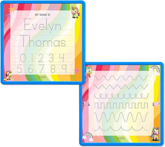 Kid's Name Tracing Board | Dry Erase Letter Tracing | Reusable Writing Practice Board | Personalized | Baby Unicorn Theme