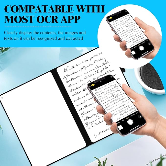 Double-Sided Magnetic Dry Erase Notebook, 9 x 12in Portable White Boards Dry Erase, Foldable Whiteboard Reusable Notebook, Dry-Erase Notebooks with 6 Dry-Erase Pens, School, Office, Meetings