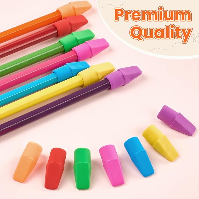 60 Pack Erasers for Kids, Sooez Pencil Top Erasers, Eraser Caps, Cap Toppers Small Cute Drawing Erasers, Classroom Must Have for Teacher & Student, Back to School Supplies