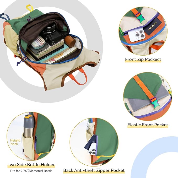 Small Hiking Backpack Travel Daypack 15L Colorful Lightweight Packable Foldable Casual Backpack for Women Men