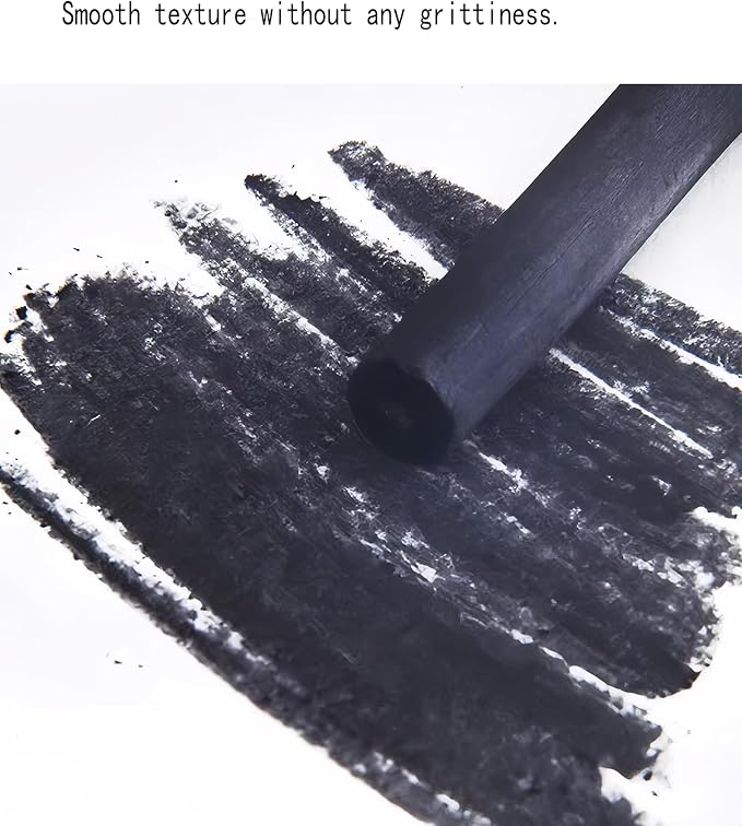 Professional Willow Charcoal Drawing Set, 25-Piece Artist Sketching Sticks, Black, 2-9mm Multiple Sizes (Willow Charcoal 2-4mm)