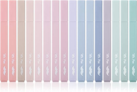 Mr. Pen- Aesthetic Highlighters No Bleed, 16 Pack, Morandi Colors, Chisel Tip, Cute Highlighters Assorted Colors for Journaling, Highlighting, Underlining, Fast Dry, Back to School Supplies