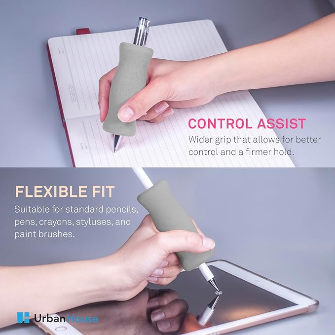 Soft Foam Pencil Grip for Kids and Adults, Open Slip Easy Insert Pen Paint Brush Holder for Right-Handed and Left-Handed Use