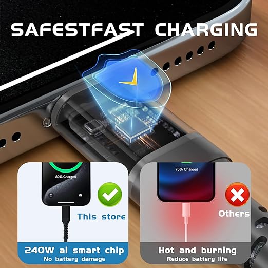 QQLIKE USB C Cable,(6ft, 2-Pack) 240W USB C to C Fast Charging C Charger Cord,Braided Type C Phone Charger Cable for iPhone 17 16 15 Pro Max Compatible with Samsung S24 S23 S21 Note 10 Laptops MacBook