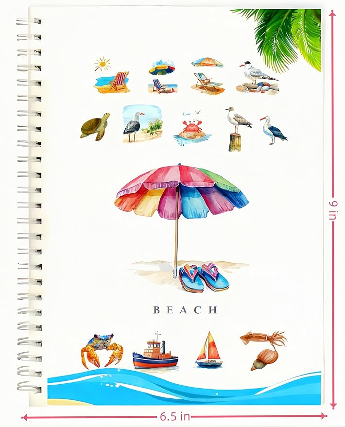 Watercolor Book with Paint，Beginner Watercolor Workbook Kit, Watercolors Workbook (48 Colors - Beach)