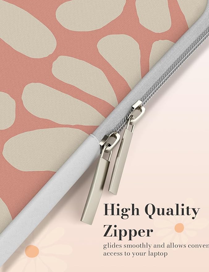 iCasso Laptop Sleeve 13 inch for MacBook Air 13-13.6 inch, Chic MacBook Neo/Pro 13 inch case, Slim Protective Travel Carrying Case for MacBook Pro 14 inch, Chromebook, HP, Dell, Orange Daisy
