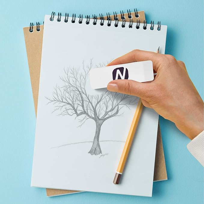 White Erasers for Kids – 12-Pack Bulk Pencil Erasers for School, Office, and Art Use – Soft, Latex-Free, Smudge-Free Erasers for Writing, Drawing, Sketching, and Exams