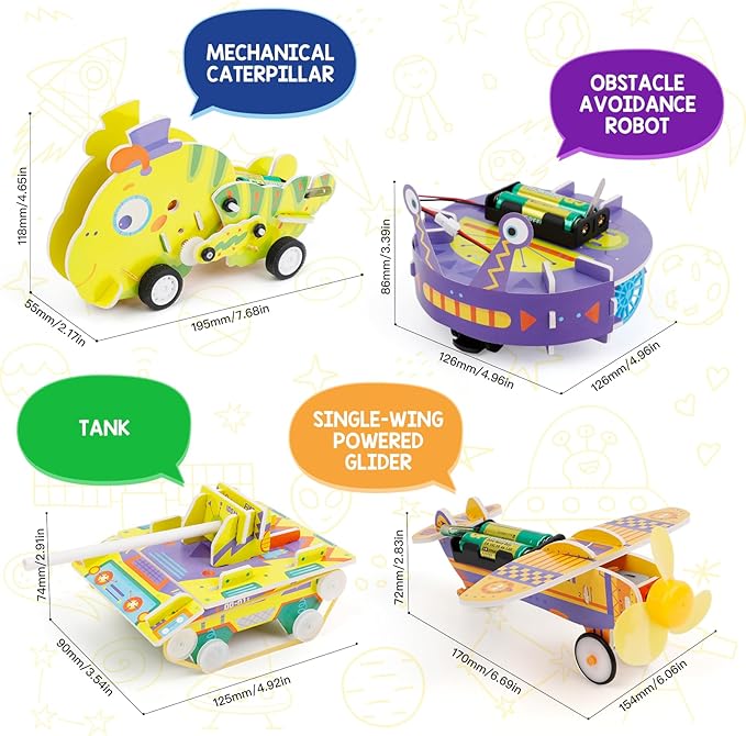 Kasfalci STEM Kits for Kids Age 8-10, STEM Toys for Boys Age 8-12, Science Experiments Robotics Engineering Projects Crafts Robot Building Activities for 6 7 8 9 10 11 12 13 14 Year Old Boys