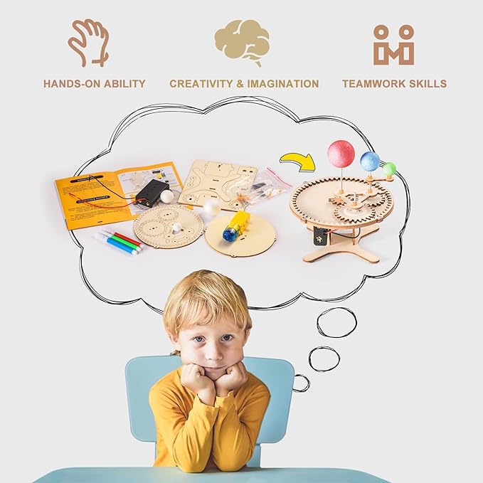 Yutin 16 Set STEM Kits, Wood Car Science Building Kits for Kids Ages 8-12, 3D Wooden Puzzle Crafts for Boys 8, Assembly Model Set for Girls 8 9 10 11 12+