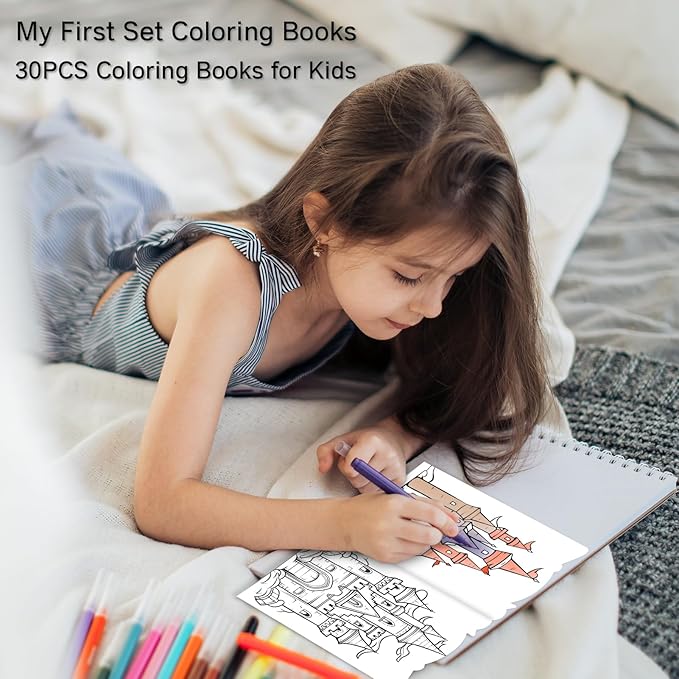 30Pcs Bulk Coloring Books for Kids Ages 3-4 4-8 8-12 Large Print Coloring Books for Kids Birthday Party Favors Gifts School Classroom Activity Supplies Holiday Goodie Bags Stuffers Includes Dinosaur