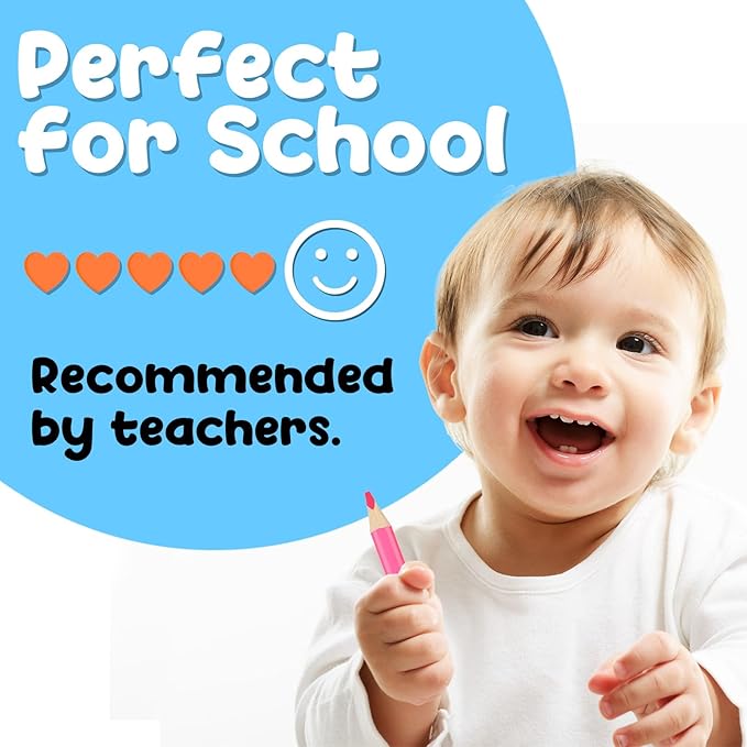 TinyGeeks Jumbo Pencils - Set of 10 Triangle-Shaped Colored Pencils for Toddlers and Preschoolers – Includes Rainbow Version and Sharpener – Ideal for Beginners and Teacher-Recommended