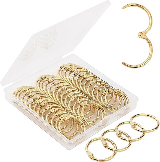 Mr. Pen- Loose Leaf Binder Book Rings, 1 Inch, 40 Pack, Metal Binder Rings for Index Cards, Keychains, School, Home, Office, Gold