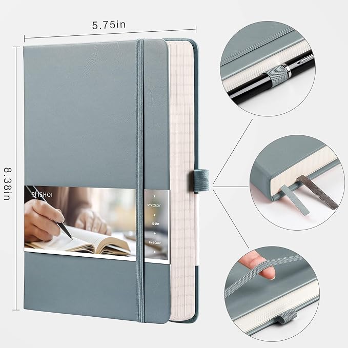 EMSHOI Graph Grid Journal Notebook, 256 Pages, A5 Size (5.7'' x 8.3'')
