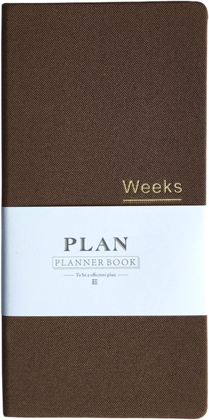 Undated Pocket Weekly Planner Schedule Organizer Agenda Year Month Week Plan A6 Notebooks (A6 Undated Planner Brown)