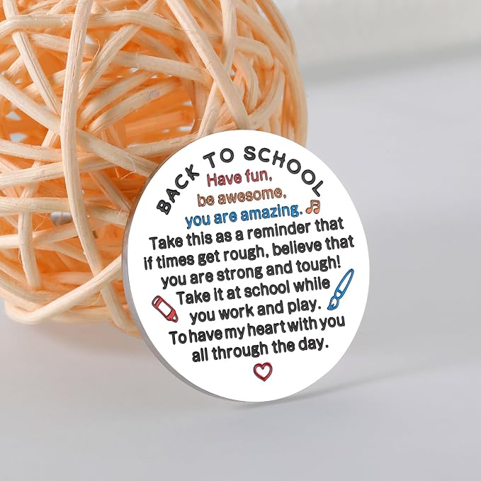 Back to School Gifts for Boys Girl, School Stuff for Teens, Cute Supplies for Kids, Kindergarten Essentials for Him Her, First Day of School Gift for Son Daughter, Pocket Hug Token