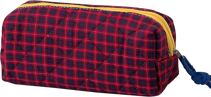 Pencil Case Office College School Storage Bag Pouch Holder Box Organizer Makeup Pouch Cosmetic Bag Aesthetic Cute Pen Case for Girls Boys Kids (Plaid red)