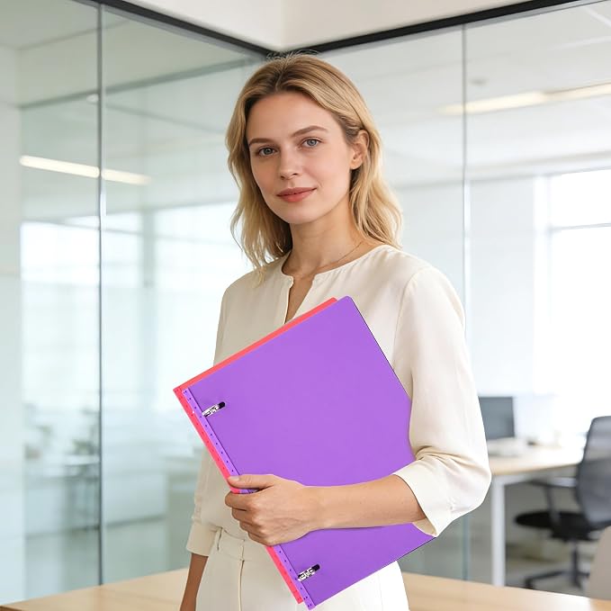 WOT I 4-Pack Telescoping 3 Ring Binder(0.75"), Expandable Flexible Binder - Patented Design for Easy Portability, Holds 8.5"x11" Paper, Perfect for School, Office&Home Organization