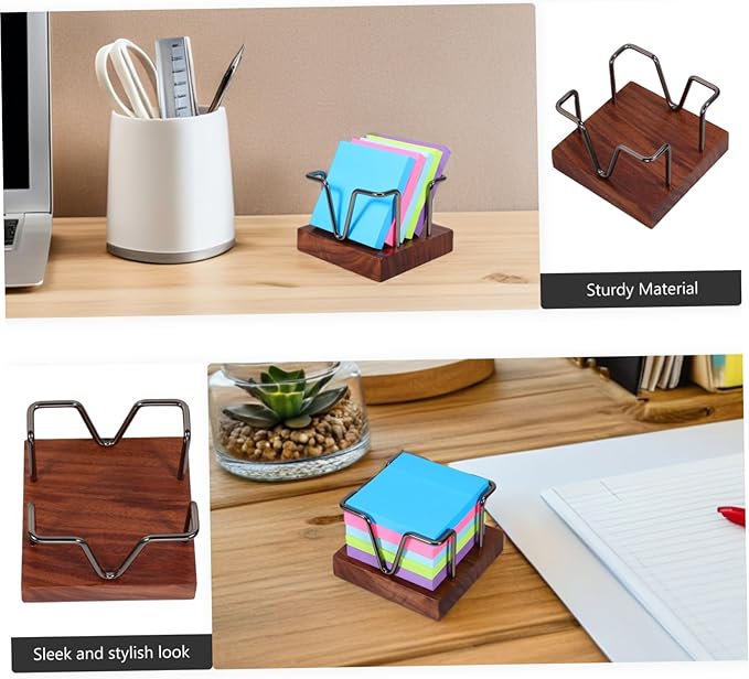 DOITOOL Capacity Note Pad Organizer Elegant Wooden Desk Holder for Office School and Home Decor Chic Stationery Storage for Memo Pads and Office Supplies