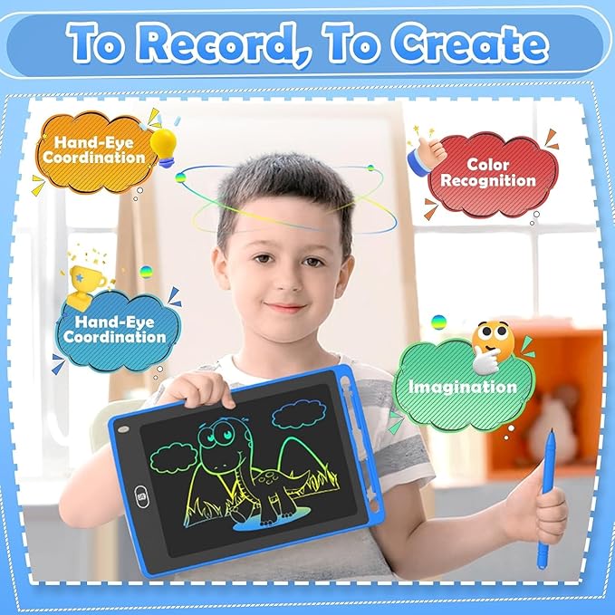 Party Favor 12 Pack LCD Writing Tablet for Kids, 8.5 Inch Colorful Drawing Doodle Board, Erasable Doodle Pad for Toddlers, Educational Learning Toys Birthday Gifts for Boys Girls Age 3 4 5 6 7 8