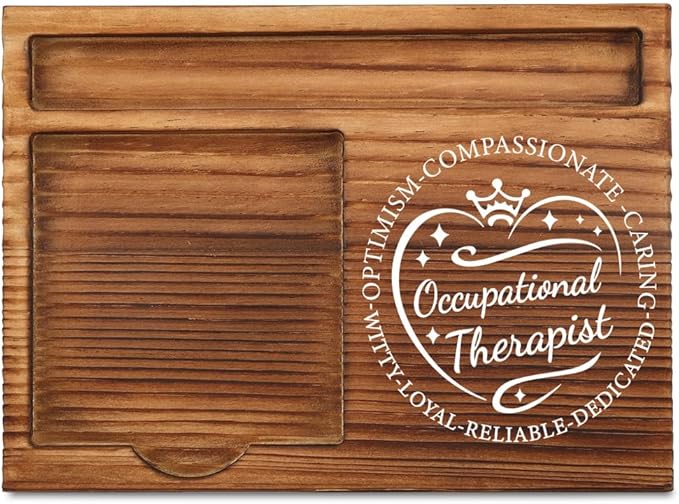 THRXOBN Desk Organizer for Occupational Therapists & Healthcare Professionals - Natural Wood with Slots for Notes, Pens, and Small Office Supplies – Practical & Stylish Workspace Solution,WSH28