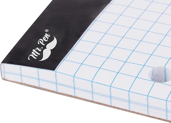 Mr. Pen- Graph Paper, 8.5"x11", 55 Sheets, 4x4 (4 Squares Per Inch), 3-Hole Punched, Math Graph Paper Pad, Computation Pads