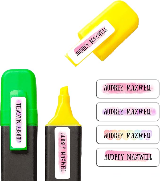 Custom Waterproof Dishwasher Safe Kid Name Labels for Daycare(128 Pack), Camp, School Supply, Baby Bottles, Lunch Boxes and Cups, Travel. Cute Personalized Design Name Stickers (Pattern 16)