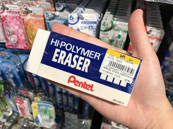 Pentel Hi-Polymer Block Eraser, Super XL White, 8-Pack (ZEH-99)