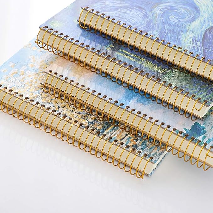 Large Sunflower Notebook Gifts for Women Van Gogh Notebook Hardcover Spiral Notebook Sunflower Journal 10.6" x 7.3" 300 Pages Spiral Journal Wide Ruled Notebook for Work,Gift,Office