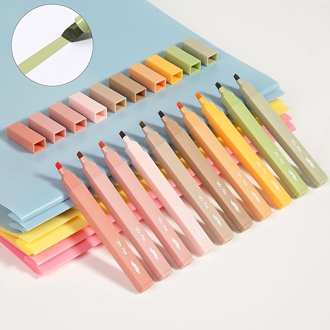 Mr. Pen- Aesthetic Bible Highlighters No Bleed Through, 10 Pack, Boho Colors, Cute Highlighter for Journaling Supplies and School Accessories, Bible Highlighters and Pens No Bleed