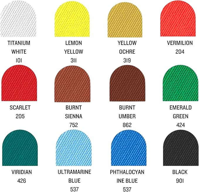 HUAL Fabric Paint Set for Clothes, 12 Colors Textile Paint with 6 Brushes & Palette, Quick-Drying Non-Toxic Water-Based Paint Kit for T-Shirts, Shoes, Canvas, DIY Art & Crafts