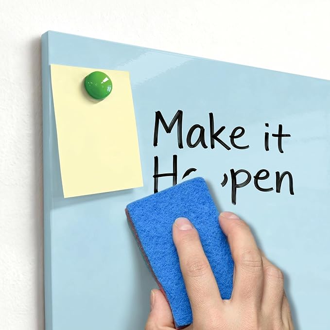 Comix Magnetic Board, 6 Pack Magnetic Whiteboard for wall, 11.8 x 11.8 Inches Dry Erase Board for Kids, Students, White Board Dry Erase Set for Fridge, Office and Home, Green