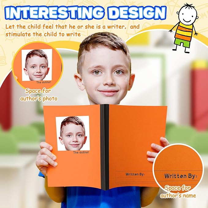 Henoyso 12 Pcs Primary Composition Notebook K-2, Wide Ruled 9.75" x 7.5" Journals, 60 Pages, Writing & Handwriting Practice for Kindergarten, 1st & 2nd Grade, Back to School Supplies (12 Colors)