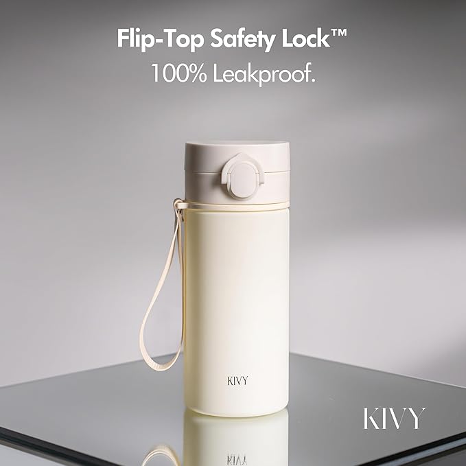 KIVY Slim Water Bottle 22oz with Leakproof Flip Lid [Lightweight & Shatterproof] - Small Drinking Waterbottle - Tritan Bottle Without Straw for School, Sport & Travel - Drinking Bottle - BPA Free