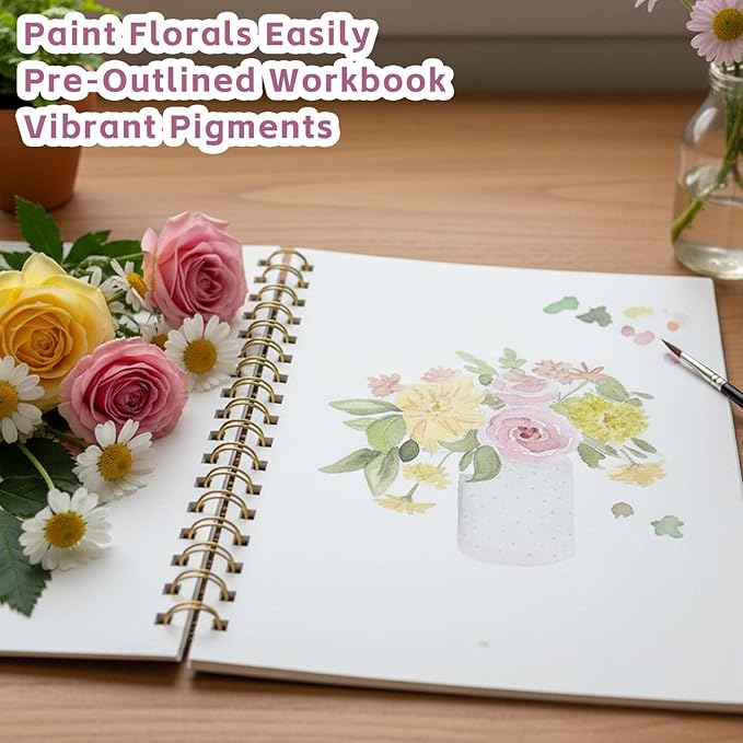 Watercolor Workbooks, Beginner Watercolor Painting Kit – Perfect for Gifting to Spark Creativity & Joy for Adults (Seaside-Without Palette)