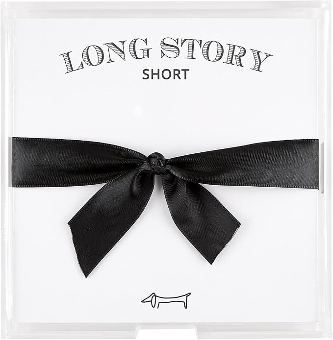 Santa Barbara Design Square Acrylic Notepaper Holder with 125 Sheets Heavyweight Paper, 6.5", Long Story Short