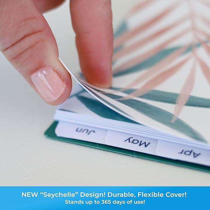 Blue Sky Weekly and Monthly Academic Year Planner Calendar, July - June, Flexible Cover, Wirebound, Laminated Tabs, Seychelle (Seychelle- 2025/2026, 8" x 10.875")