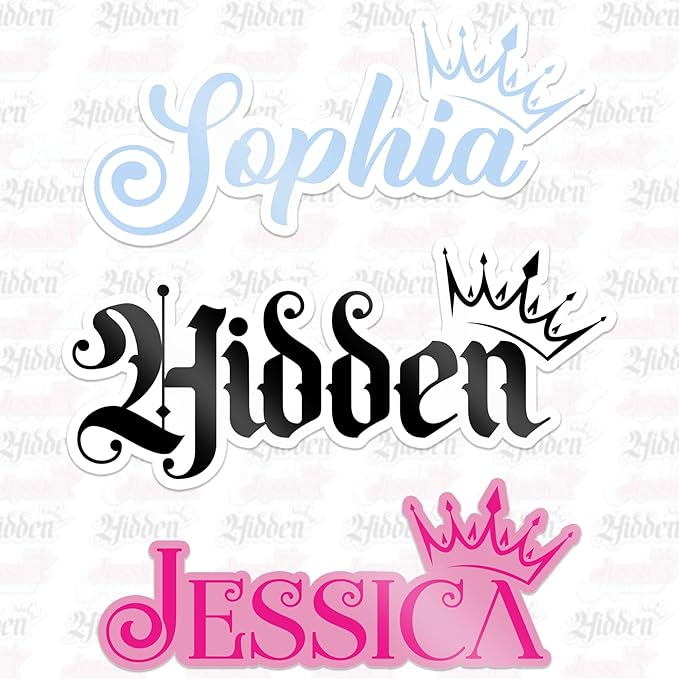 Custom Crown Name Sticker Personalized Color Name Prince Princess Cute Decal Waterproof Vinyl Decal for Water Bottles Tumblers Laptops Hard Hat Cars Kindle for Women Men Teachers