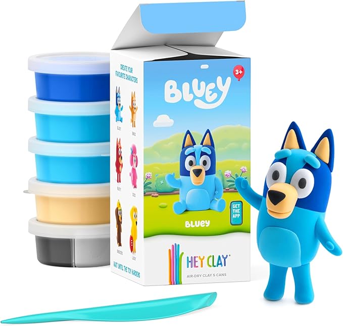 HEY CLAY Bluey & Friends - Air-Drying Clay for Kids - Arts and Crafts Creative Modeling Clay Kit Children Ages 4-8 (Bluey)