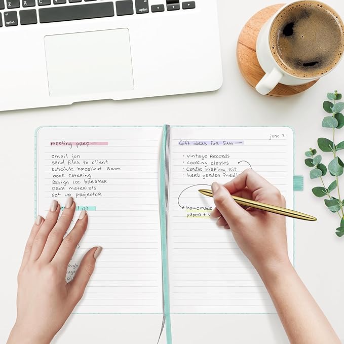 &And Per Se Lined Hardcover Notebook – A5 5.7"x8" College Ruled, 160 Pages, 100gsm Thick Paper – Aesthetic Journal for Women, Gift-Ready Planner, Everyday Writing Notebook (Light Blue)