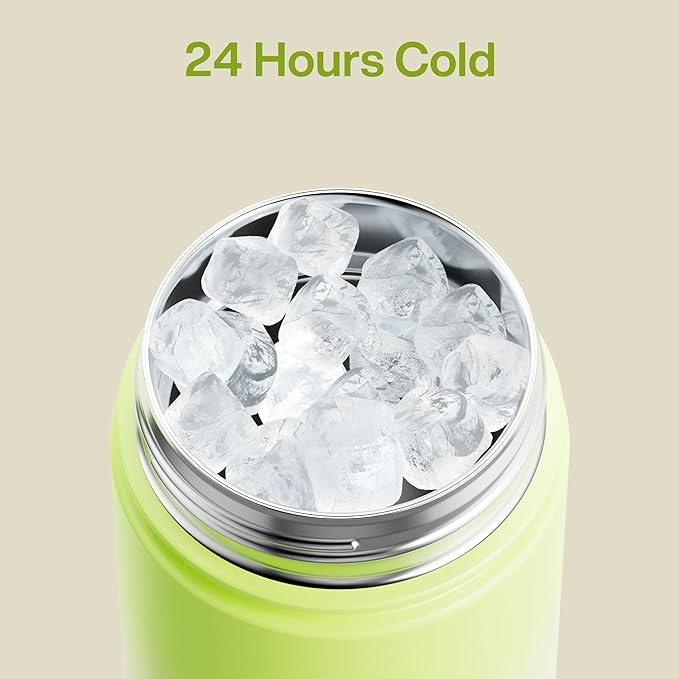 ENCOOL Insulated Water Bottle with Straw Stainless Steel Water Bottle, Leak-Proof, BPA-Free, Double Wall Vacuum Keeps Cold for 24 Hours for Sports, Travel, School (26 oz, Morning Dew)