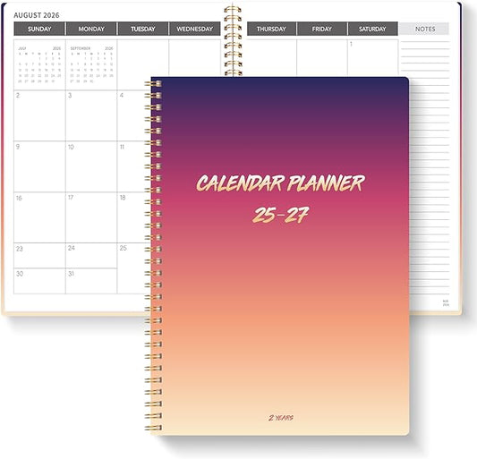 Monthly Planner 2026-2027, 2026 Calendar 18 Months Planner, January 2026 - June 2027, 8.5" x 11", 2026 Academic Calendar Hard PVC Cover with Spiral Bound, Perfect for School & Office for Women & Men