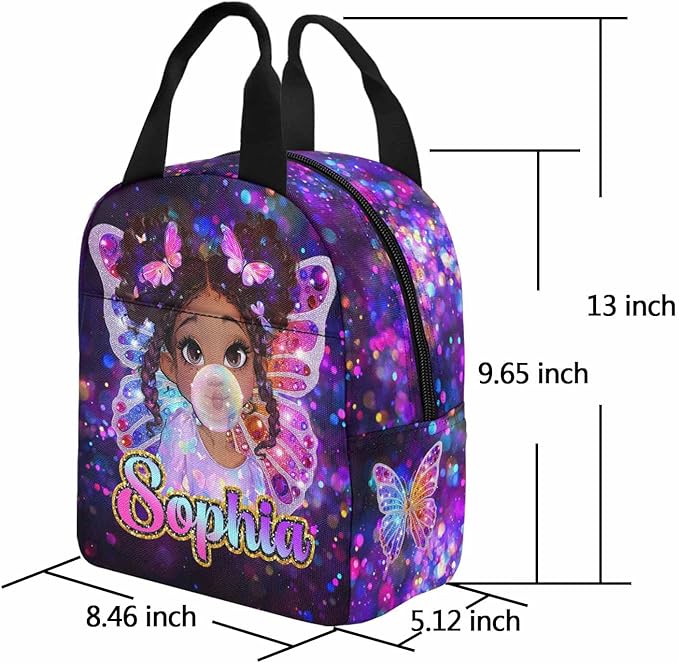 M YESCUSTOM Custom Girls Backpack Personalized School Bookbag with Lunch Bag Backpacks for Kids Girl Elementary Preschool Cute Book Bag Daypack Travel Bag Water Bottle