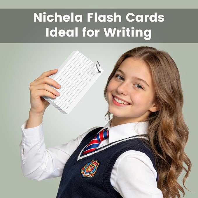 300 Count Index Cards 3 x 5 Inch White Flash Cards with Ring, Heavy Flashcards College Ruled Home Organization, Durable Study To Do List Note Cards with Ruled Lines for Office & School Supplies