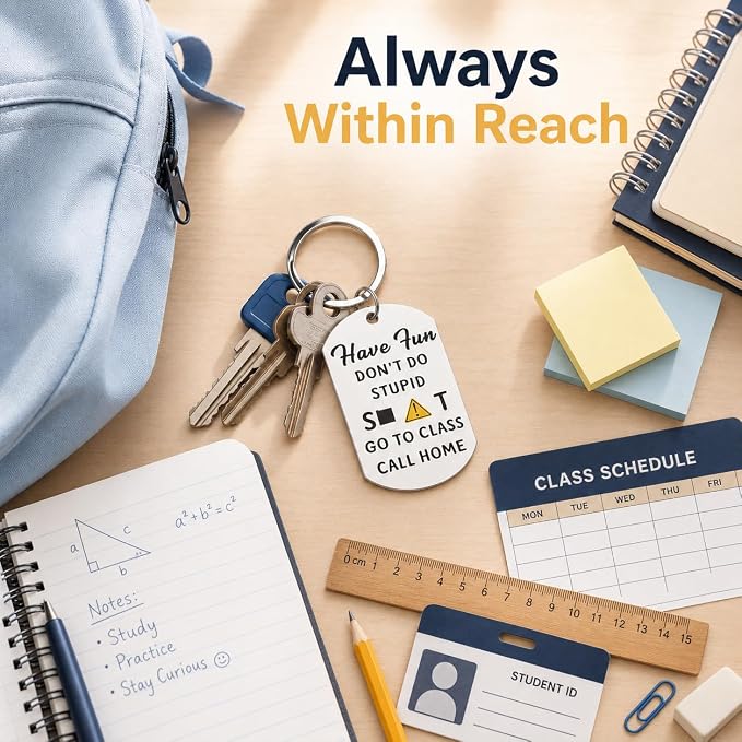 Back to School Supplies for Students, Dorm Room Essentials for Guys Boys, College Dorm Essentials for Girls Teens, First Day of Schools Aesthetic Keychain Going to Middle School Essential for Friend