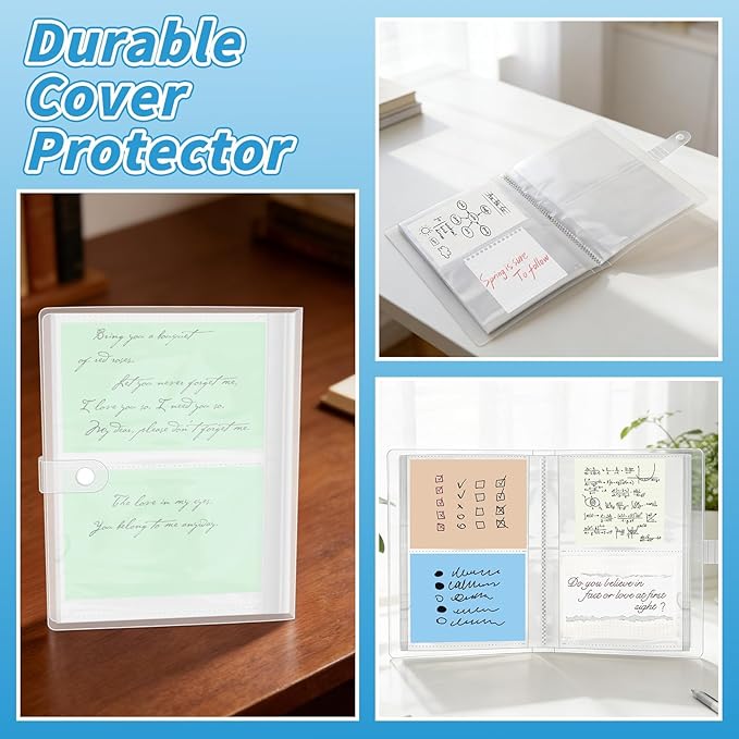 Bercoor 2 Pack 4 x 6 Index Cards Holders, Holds 400 Pieces Cards, Plastic Sleeves Indexcard Booklet Folder for Note, Study and Recipe