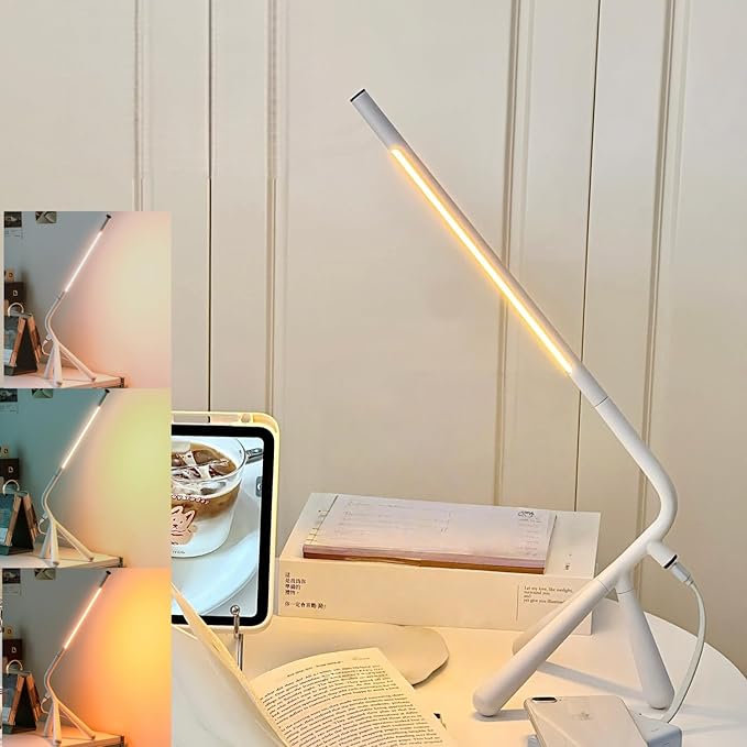 LED Creative Desk Lamp with USB Tybe-c Stepless Dimmable Eye Caring Desk Light for Home Office Bedroom Bedside College Dorm, Reading Lamp,Decorative Gift Table Lamp White
