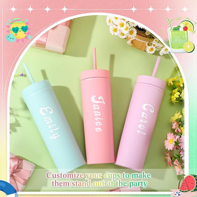 Gilprop 6 Sheets Name Decals for Tumblers Waterproof Vinyl Stickers for Water Bottles UV Dtf Cup Wrap Letters Custom Vinyl Stickers for 14-40 oz Tumbler Glass Bottle Car DIY Crafts