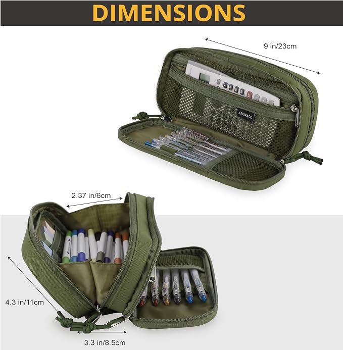 Tactical Pencil Case for Boy,Wide open Pen Pouch Bag with Handle for School | Marker Organizer Case Pen Box, Tool Bag Desk Organizer for School College Office Organizers for Kids Men Women Adult Teens