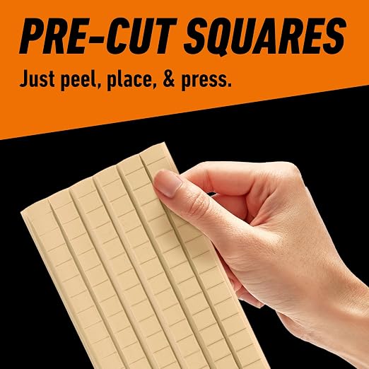 Gorilla Removable Mounting Putty Reusable & Repositionable Adhesive 168 Count Pre-Cut Squares (Pack of 2) Holds 2 lbs. Back to School Supplies for Teachers Students Parents, Indoor Outdoor